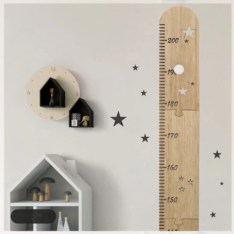 Baby Nursery Stickers - 5 Sheets Nordic Wooden Kids Height