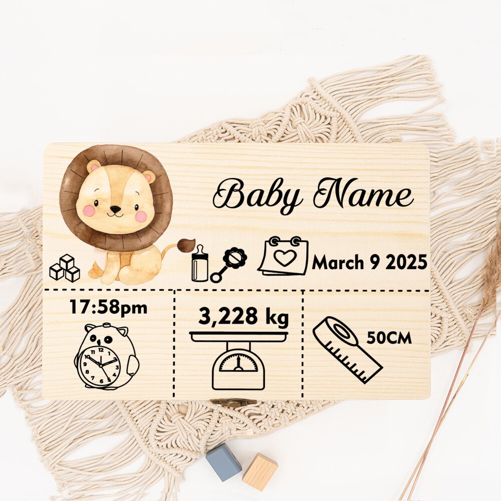 Baby Keepsake Box - Cute Forest Animal Storage Box with