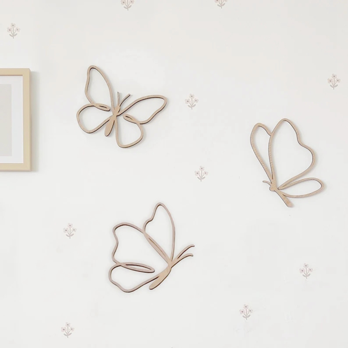 Baby Nursery Design - Wooden Butterflies Sign, Wooden Wall Decor,