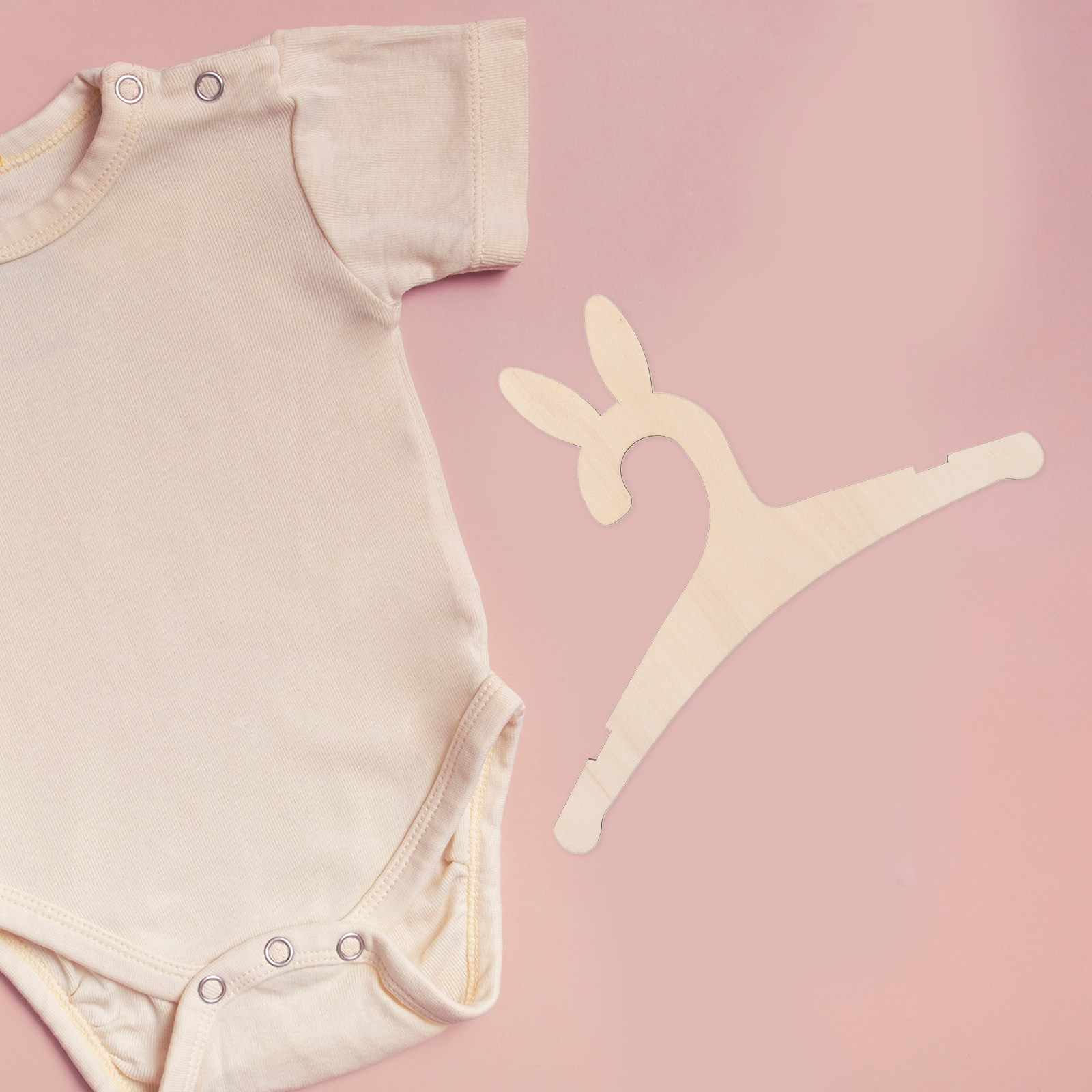 Baby Nursery Organizer - 5Pcs DIY Wooden Baby Clothes Hangers