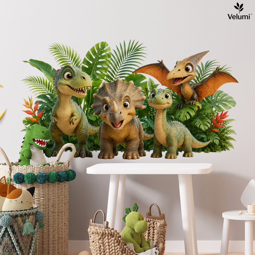 Baby Nursery Decals - Cute 3D Dinosaur Wall Stickers Kids