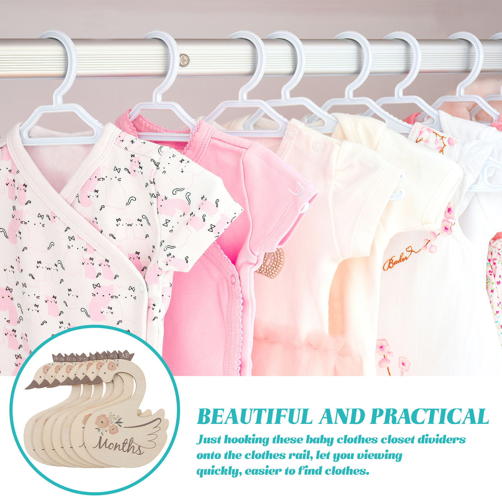 7Pcs Swan Baby Clothes Size Di - Baby Nursery Organizer recension och pris
