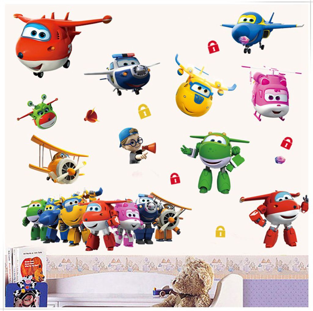 Hot Cartoon Super Wings Deform - Baby Nursery Stickers recension och pris
