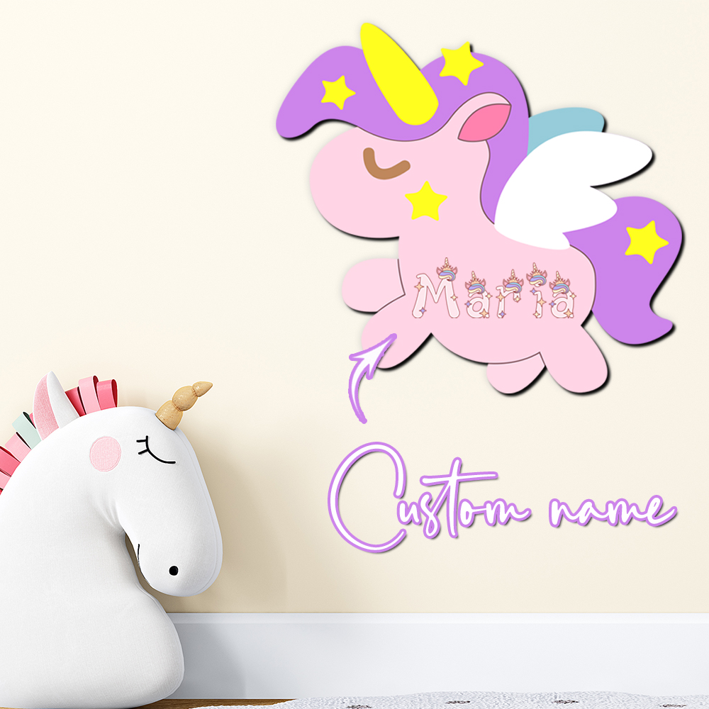 Custom Unicorn Wooden Name Sig - Baby Nursery Wall recension och pris