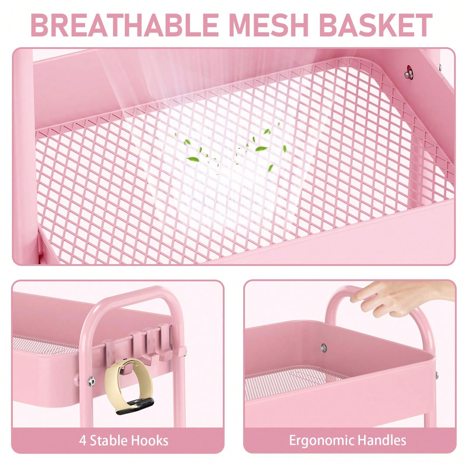 3 Tier Metal Rolling Cart With - Baby Nursery Organizer recension och pris