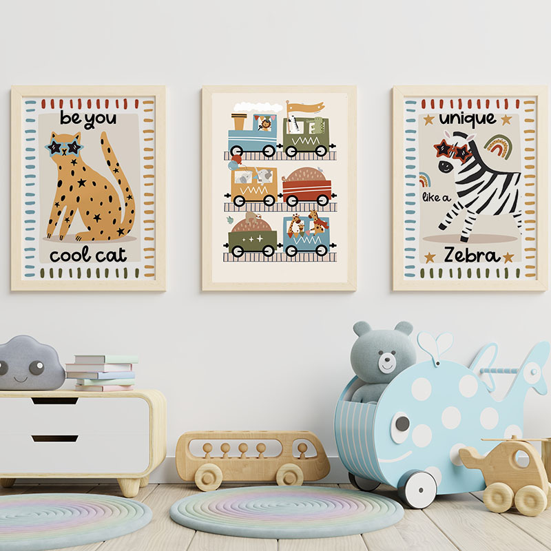 Funny Cartoon Animals Car Bus  - Baby Nursery Animal Pictures recension och pris