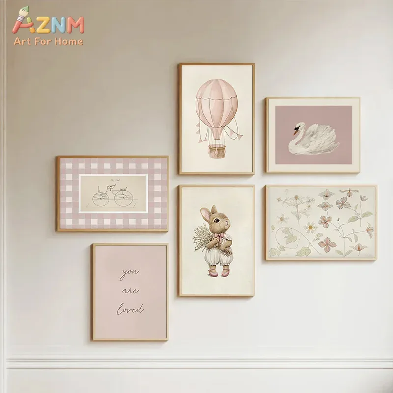 AZNM Boho Bunny Hot Air Balloo - Baby Nursery Vintage Decor recension och pris