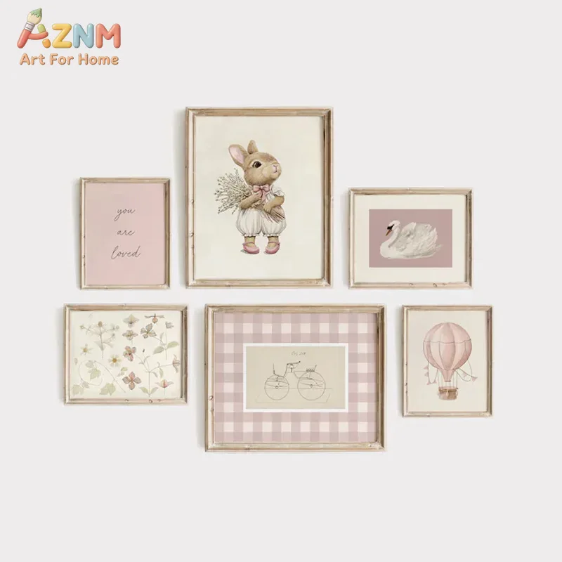 AZNM Boho Bunny Hot Air Balloo - Baby Nursery Vintage Decor recension och pris