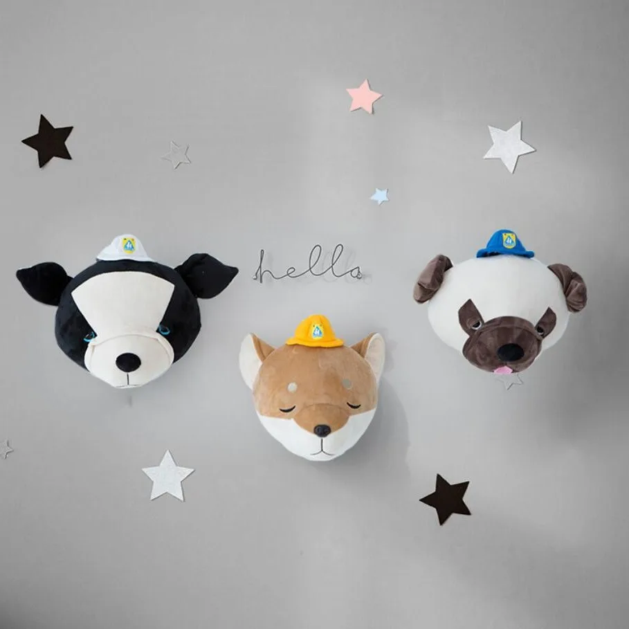 Stuffed 3D Akita Dog Head Wall - Baby Nursery Hanging Decor recension och pris