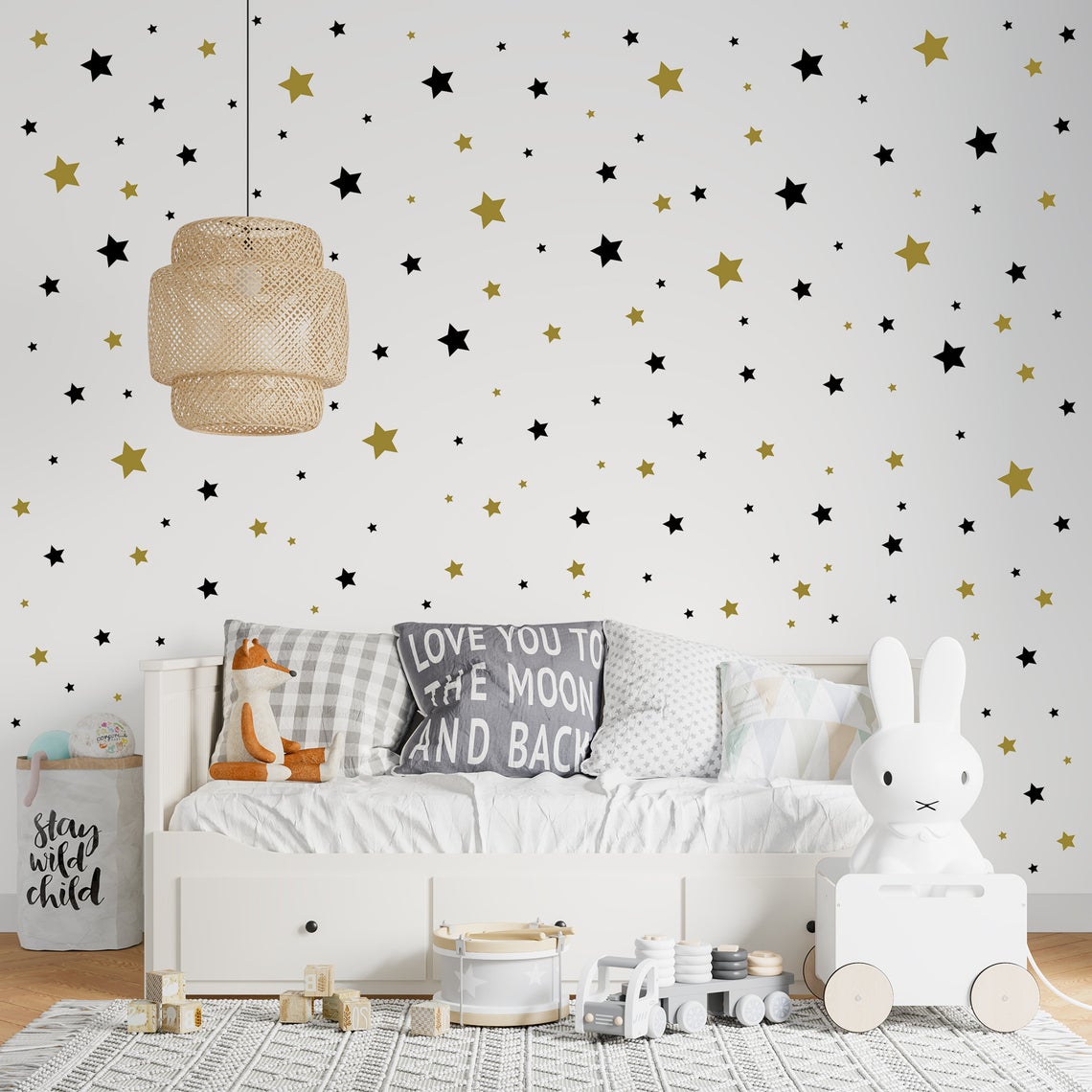 Cartoon 65Pcs Star Wall Sticke - Baby Nursery Stickers recension och pris