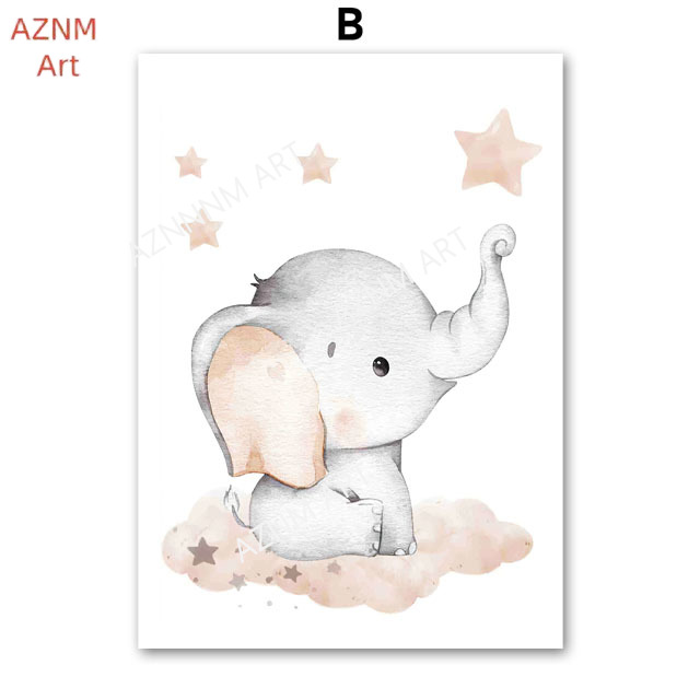 Elephant Balloon Rainbow Moon  - Baby Nursery Pictures recension och pris