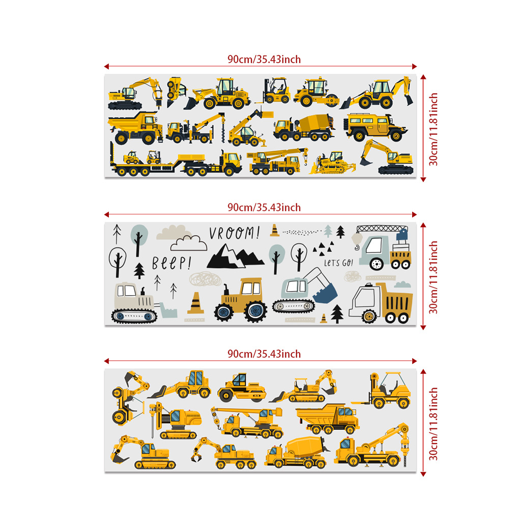 Cartoon Excavator Engineering  - Baby Nursery Stickers recension och pris