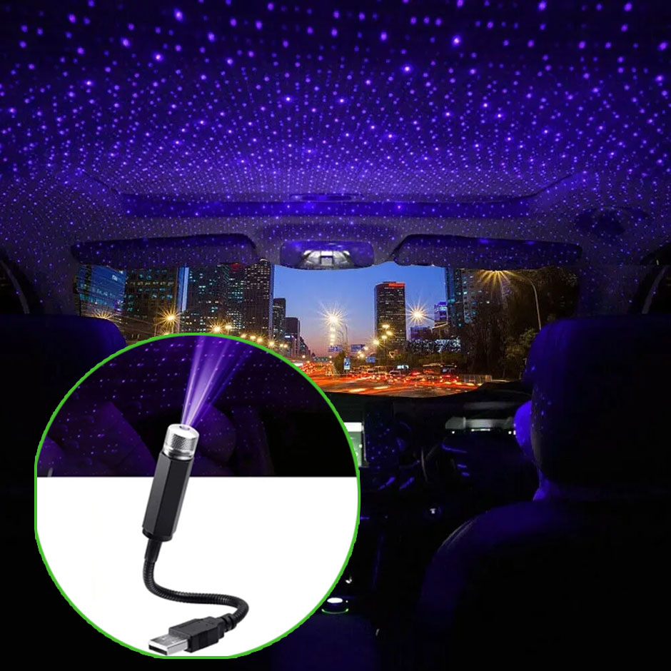 QXNY 1pcs Mini LED Car Roof St - Night Light Projector Stars recension och pris