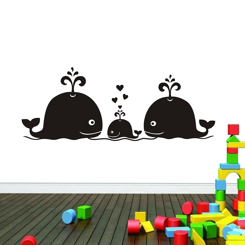 New Cute Whale Hearts Family W - Baby Nursery Vintage Decor recension och pris