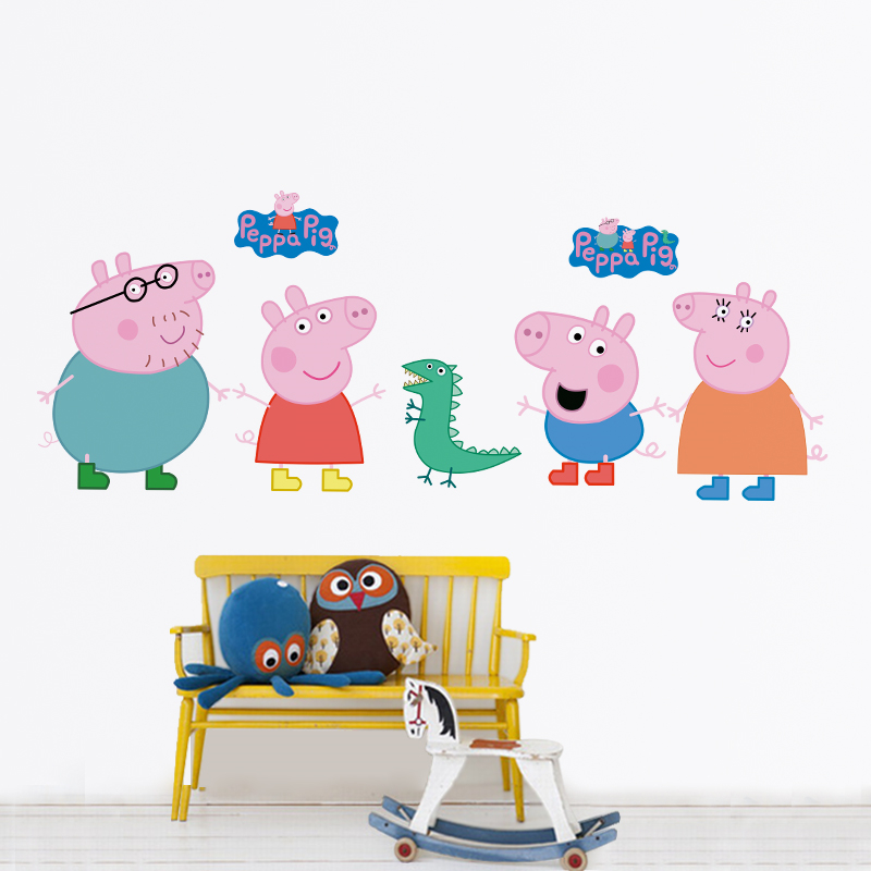 Cartoon Peppa Pig Wall Sticker - Baby Nursery Decals recension och pris