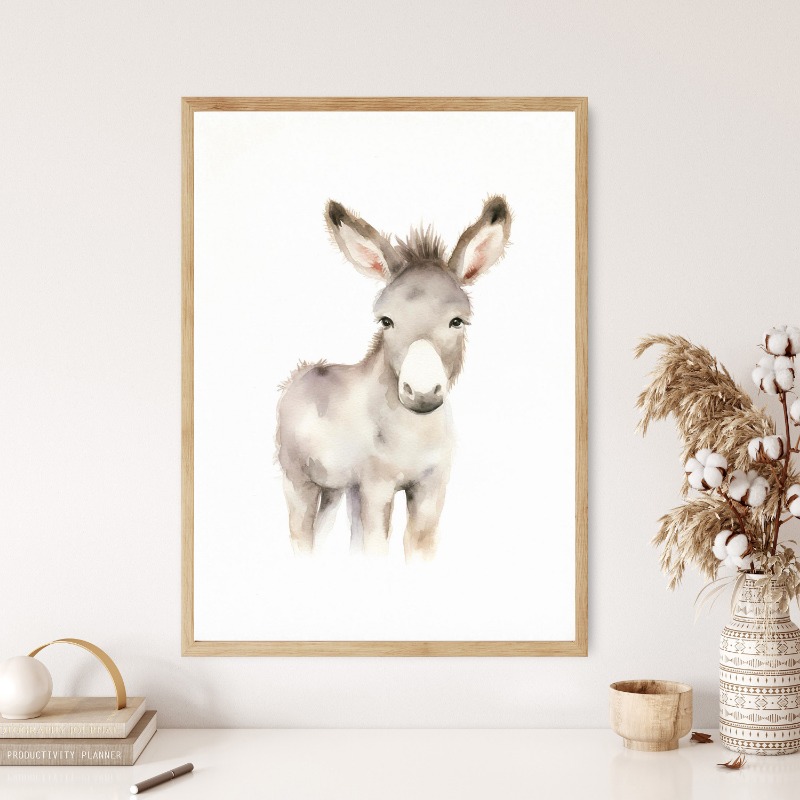 Watercolor Farm Animals Baby H - Baby Nursery Animal Pictures recension och pris