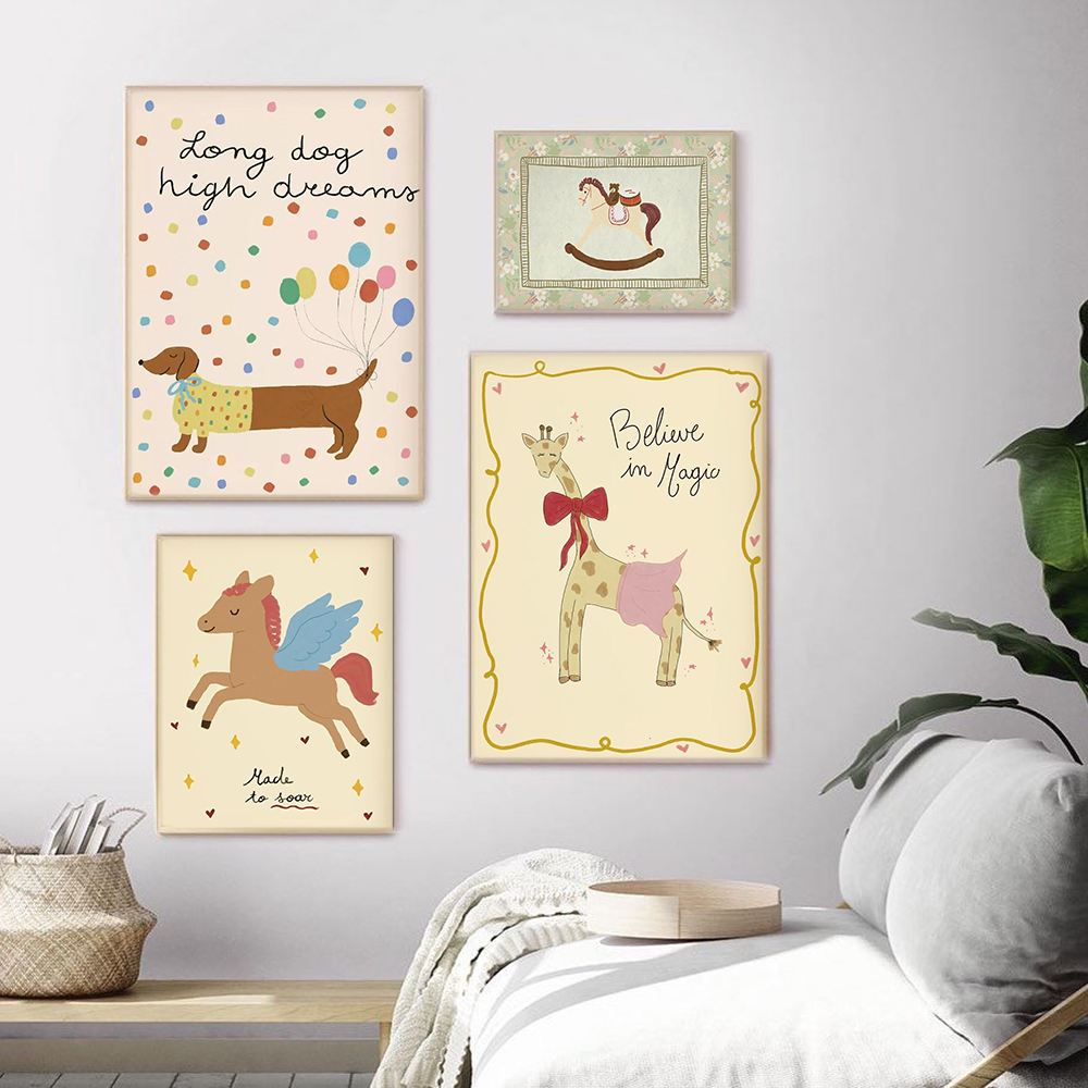 Vintage Rocking Horse Giraffe  - Baby Nursery Vintage Decor recension och pris