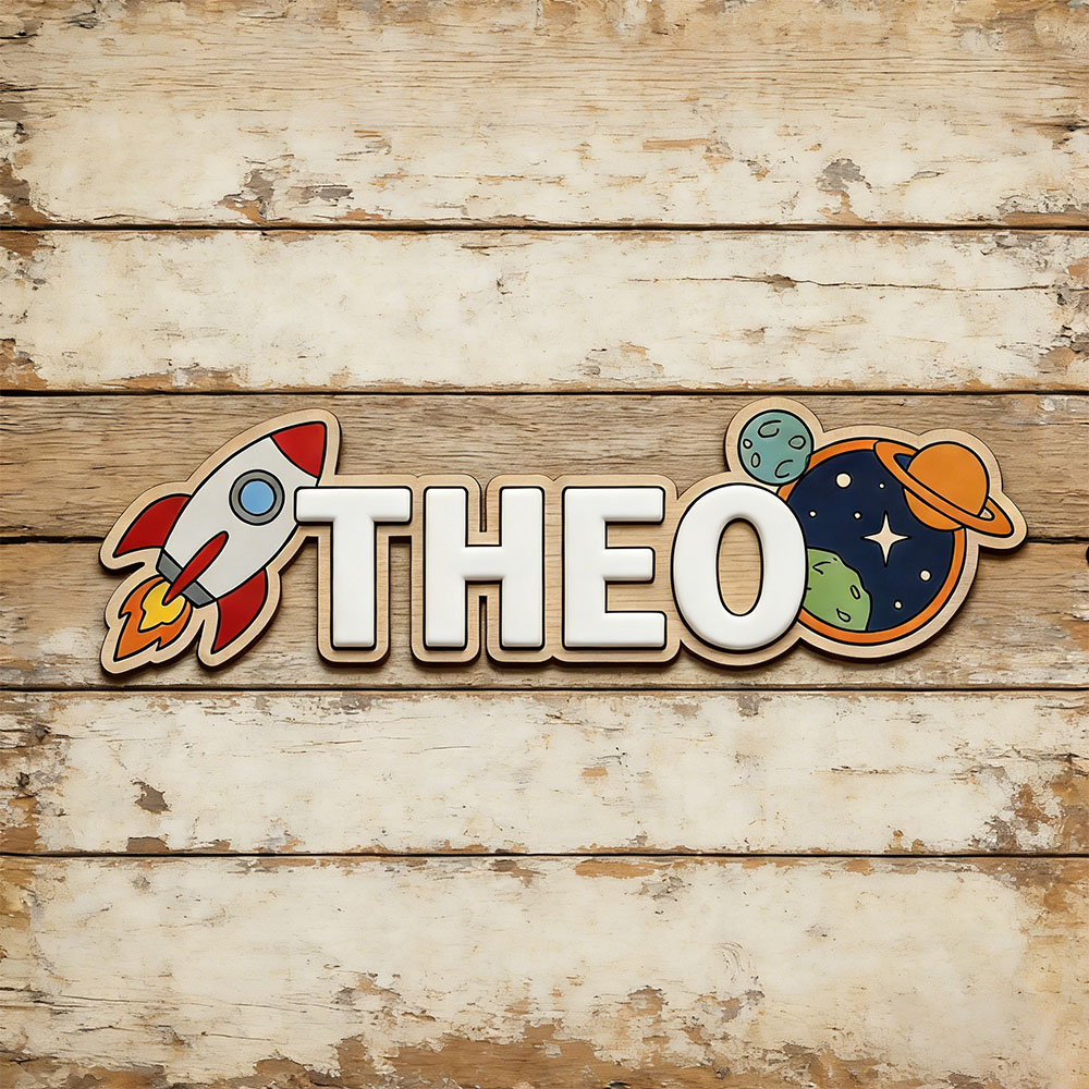 Personalized Space Rocket Name - Baby Nursery recension och pris