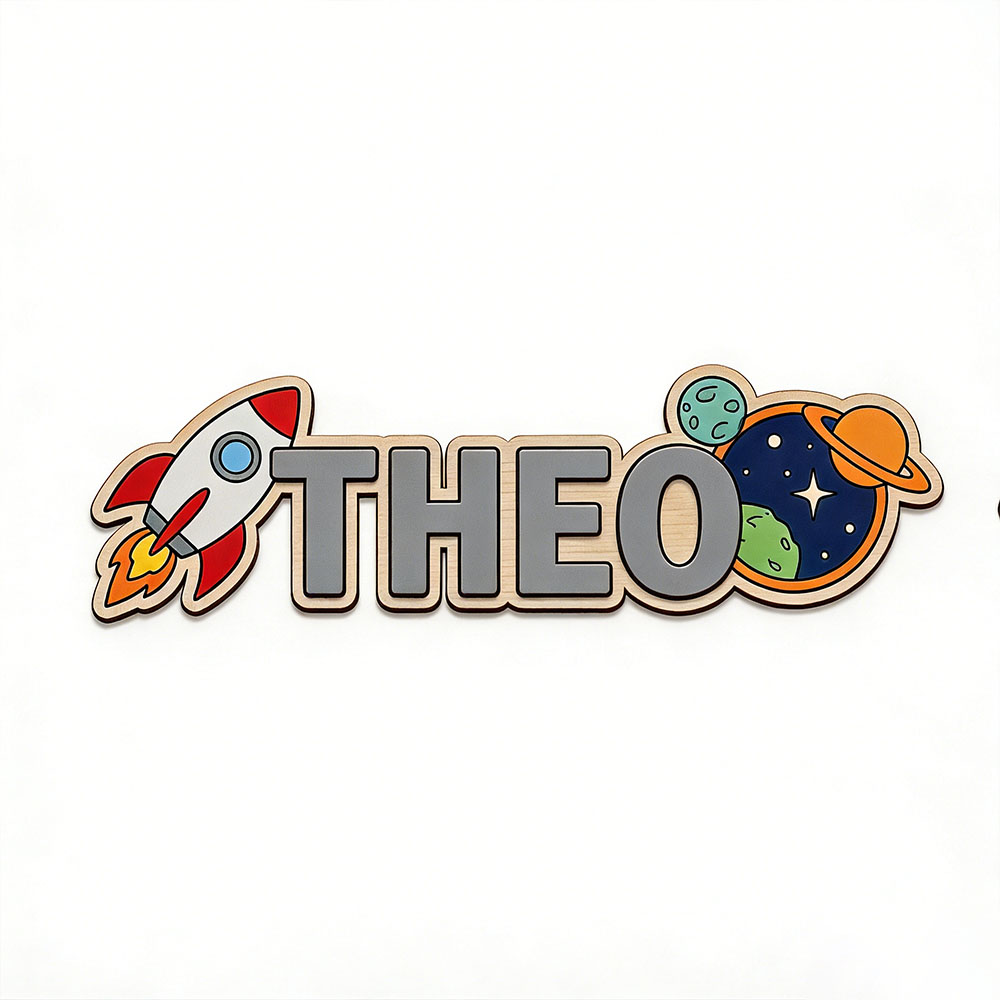 Personalized Space Rocket Name - Baby Nursery recension och pris