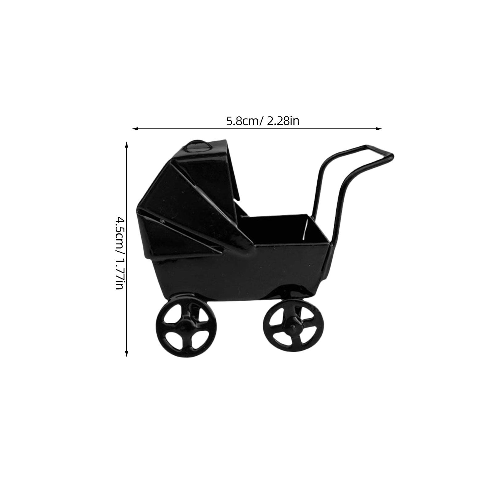 Miniature Iron Baby Pram Strol - Baby Nursery Vintage Decor recension och pris