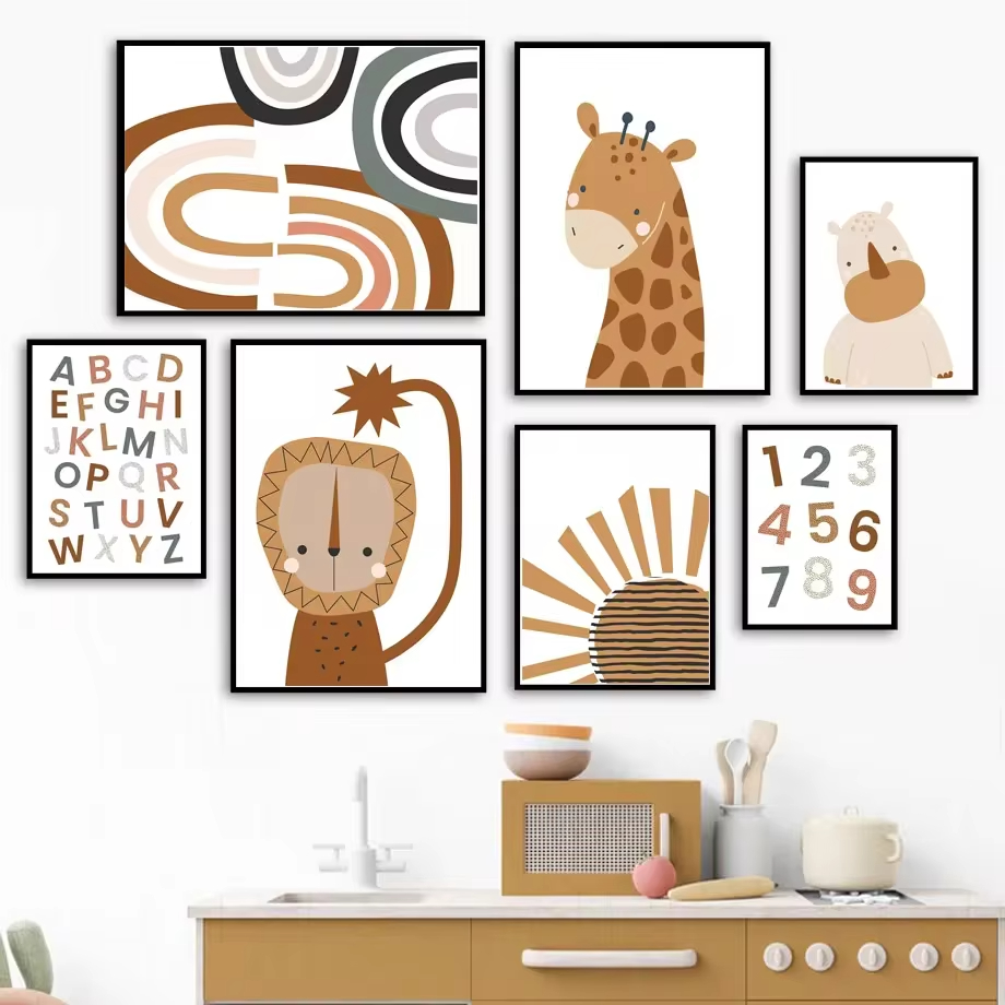 Rainbow Sun Lion Dinosaur Alph - Baby Nursery Animal Pictures recension och pris