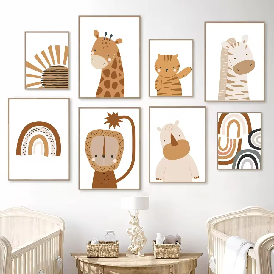 Rainbow Sun Lion Dinosaur Alph - Baby Nursery Animal Pictures recension och pris