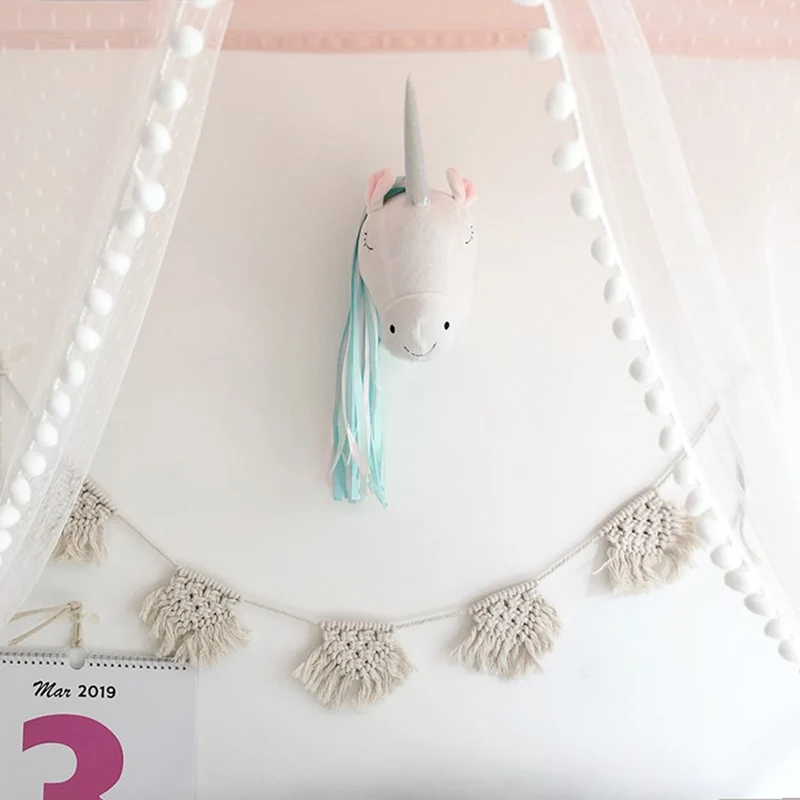Unicorn Plush Animal Head Wall - Baby Nursery Hanging Decor recension och pris