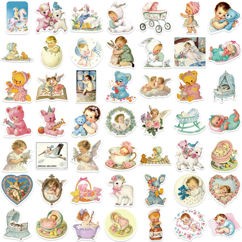 50pcs Vintage Baby Stickers Cu - Baby Nursery Vintage Decor recension och pris