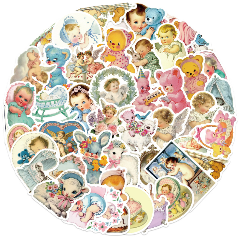 50pcs Vintage Baby Stickers Cu - Baby Nursery Vintage Decor recension och pris