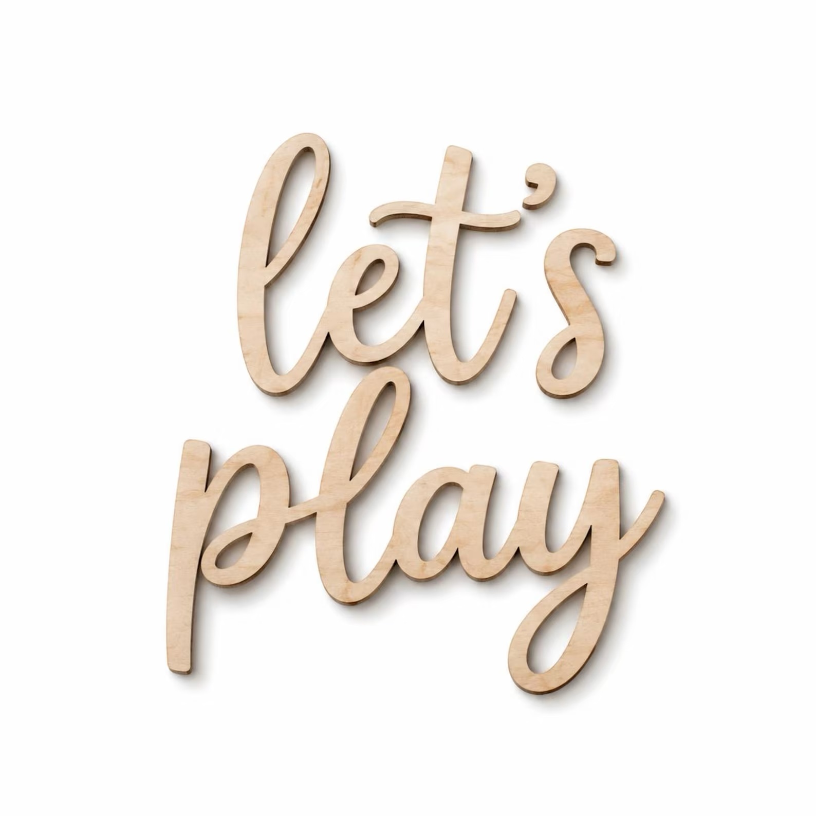 Let's Play Wooden Wall Sign, P - Baby Nursery Pictures recension och pris