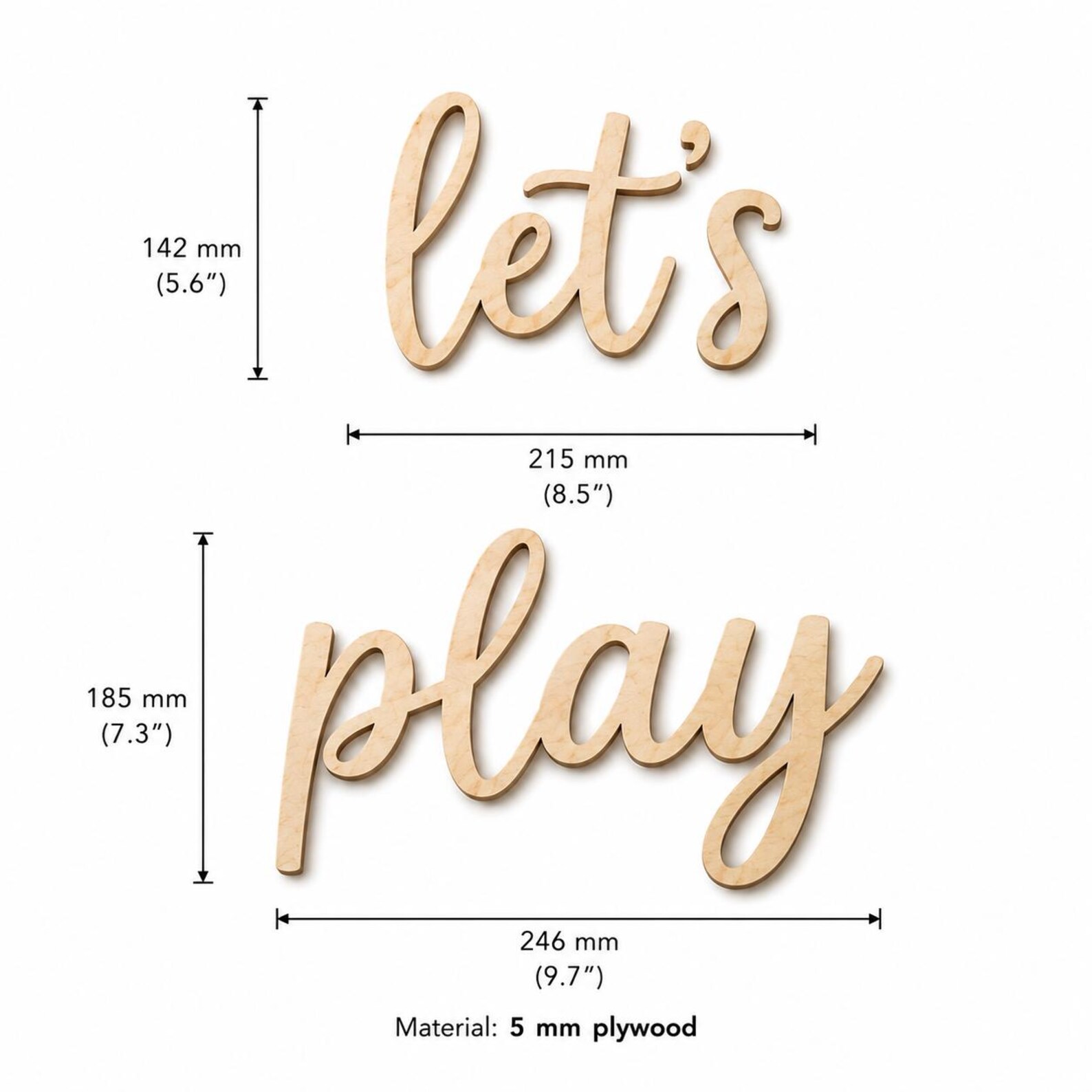 Let's Play Wooden Wall Sign, P - Baby Nursery Pictures recension och pris