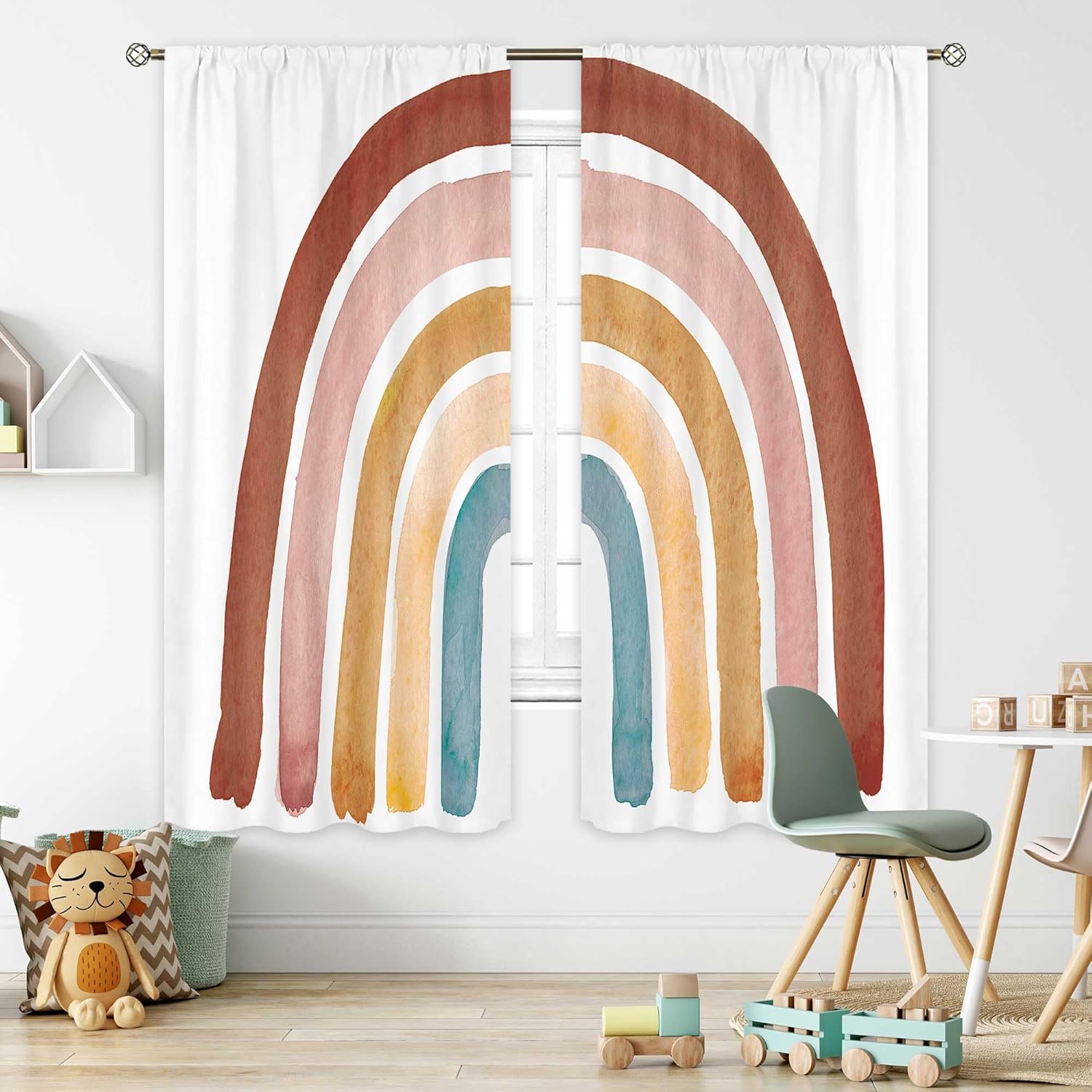 Kids Boho Rainbow Curtains for - Baby Nursery Vintage Decor recension och pris