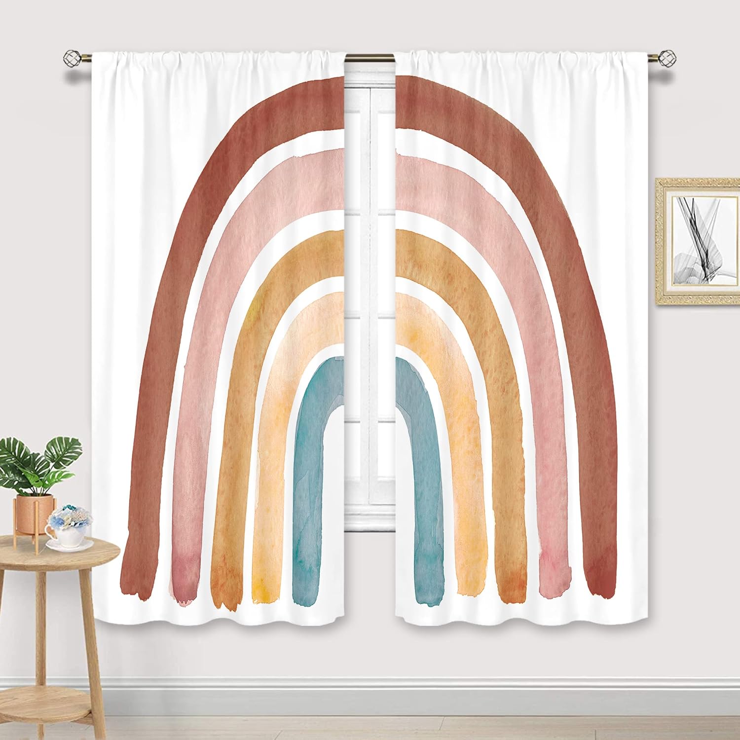 Kids Boho Rainbow Curtains for - Baby Nursery Vintage Decor recension och pris