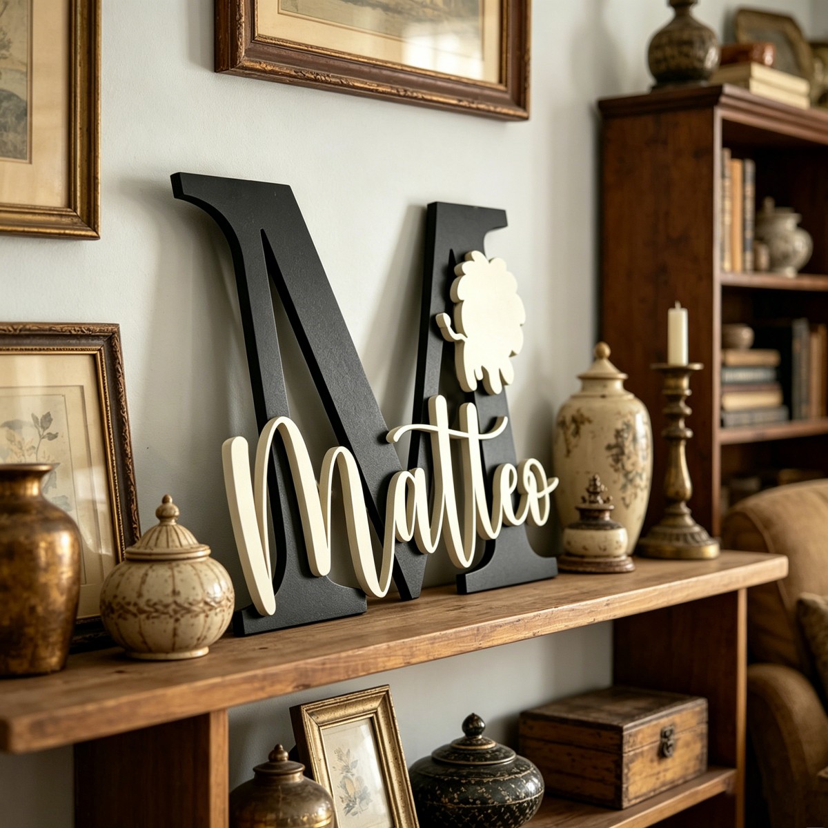 1Pc Custom Lion Name & Initial - Baby Nursery recension och pris