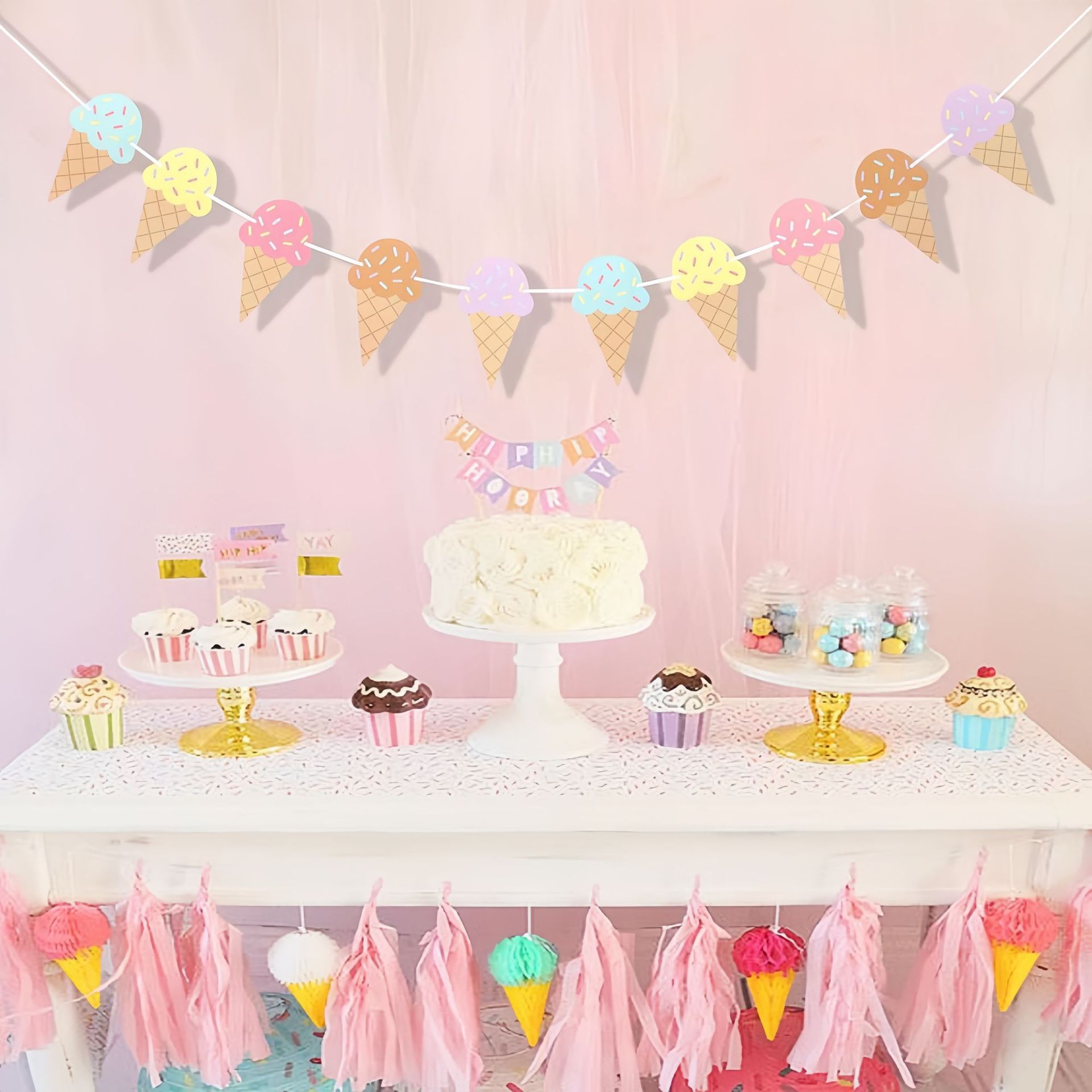 Sweet Ice Cream Theme Paper Ba - Baby Nursery Hanging Decor recension och pris