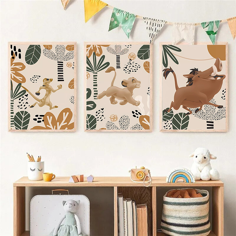Kid Lion King Boho Posters and - Baby Nursery Animal Pictures recension och pris
