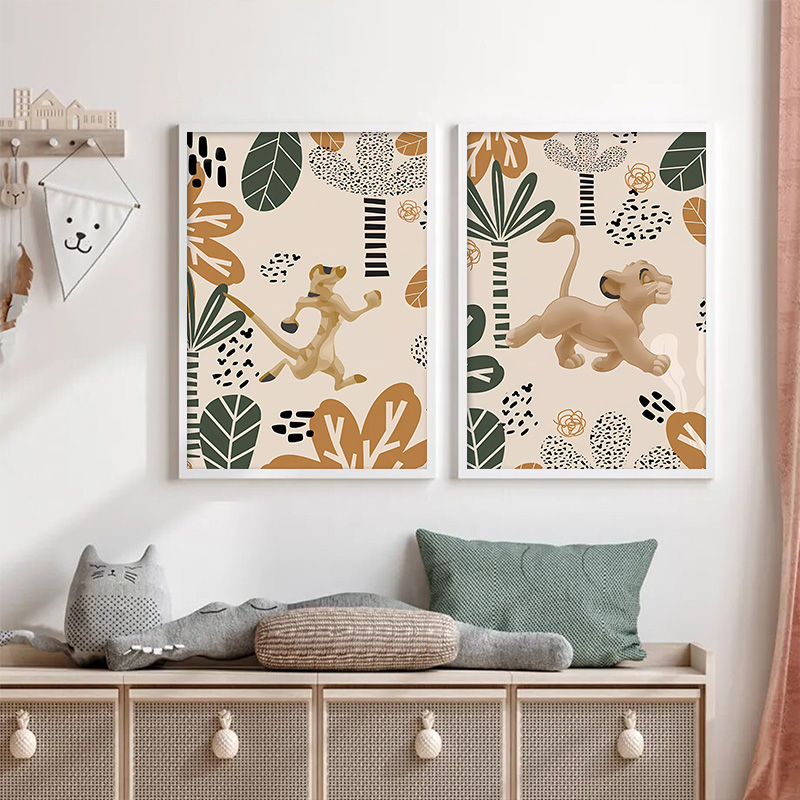 Kid Lion King Boho Posters and - Baby Nursery Animal Pictures recension och pris