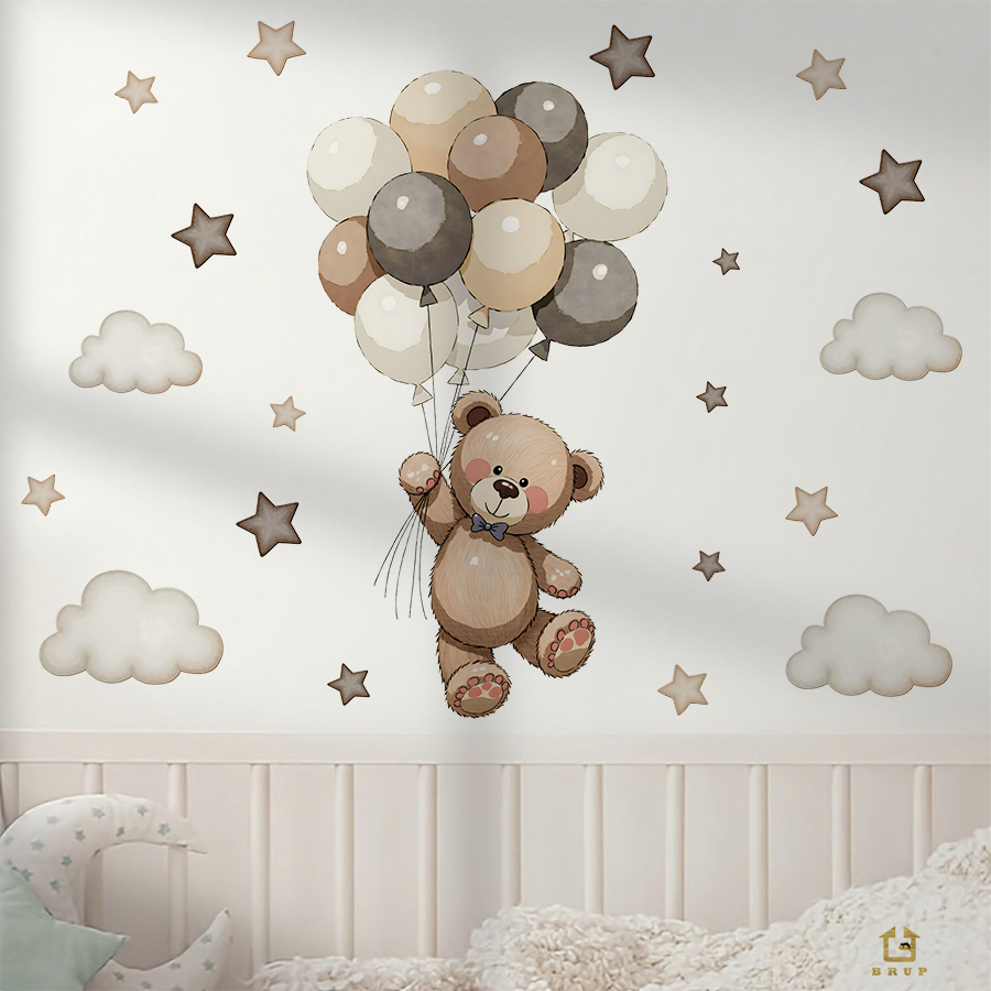 Adorable Teddy Bear Wall Decal - Baby Nursery Stickers recension och pris