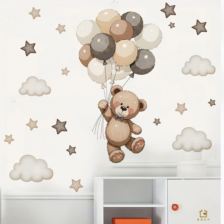 Adorable Teddy Bear Wall Decal - Baby Nursery Stickers recension och pris