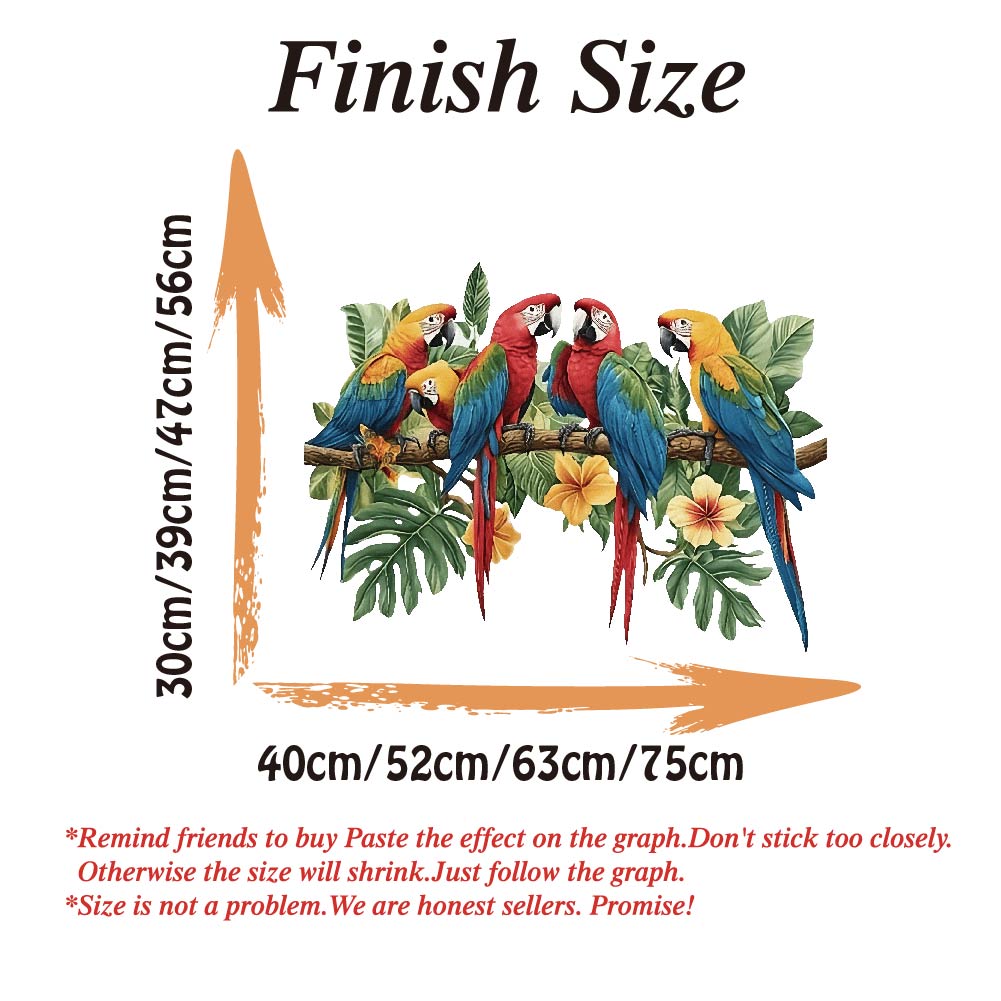 3Pcs Parrots on Branch Wall St - Baby Nursery Stickers recension och pris