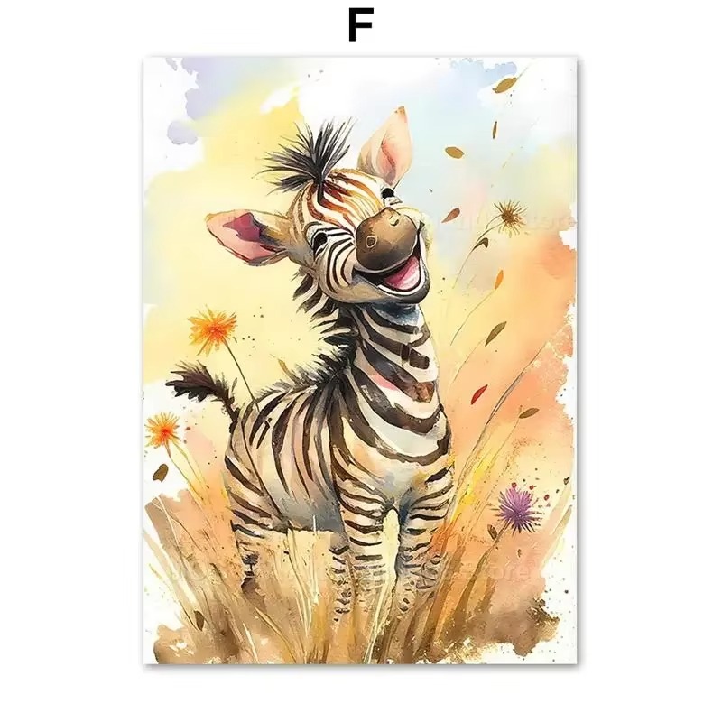 Watercolor Lion Giraffe Tiger  - Baby Nursery Animal Pictures recension och pris