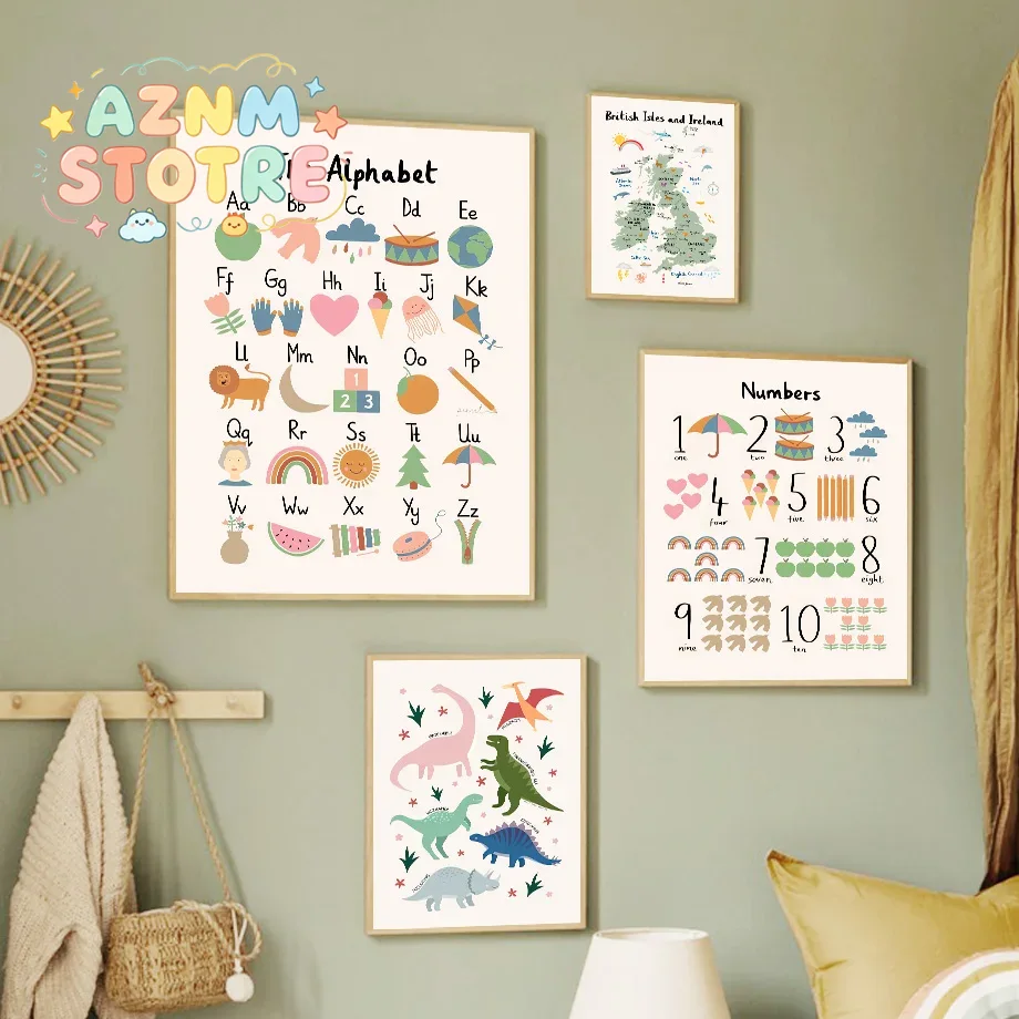 Animal World Map Dinosaur Alph - Baby Nursery Animal Pictures recension och pris