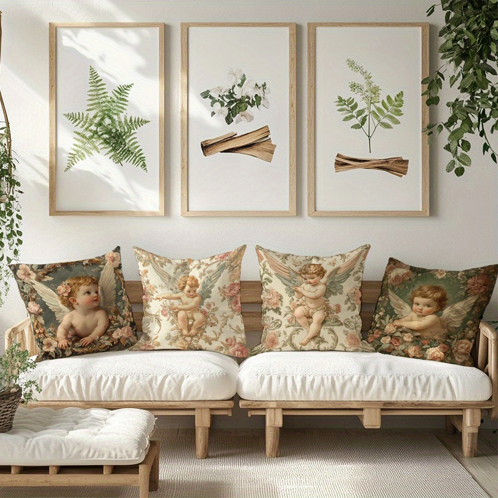 Printed Angel Floral Pillow Co - Baby Nursery Vintage Decor recension och pris