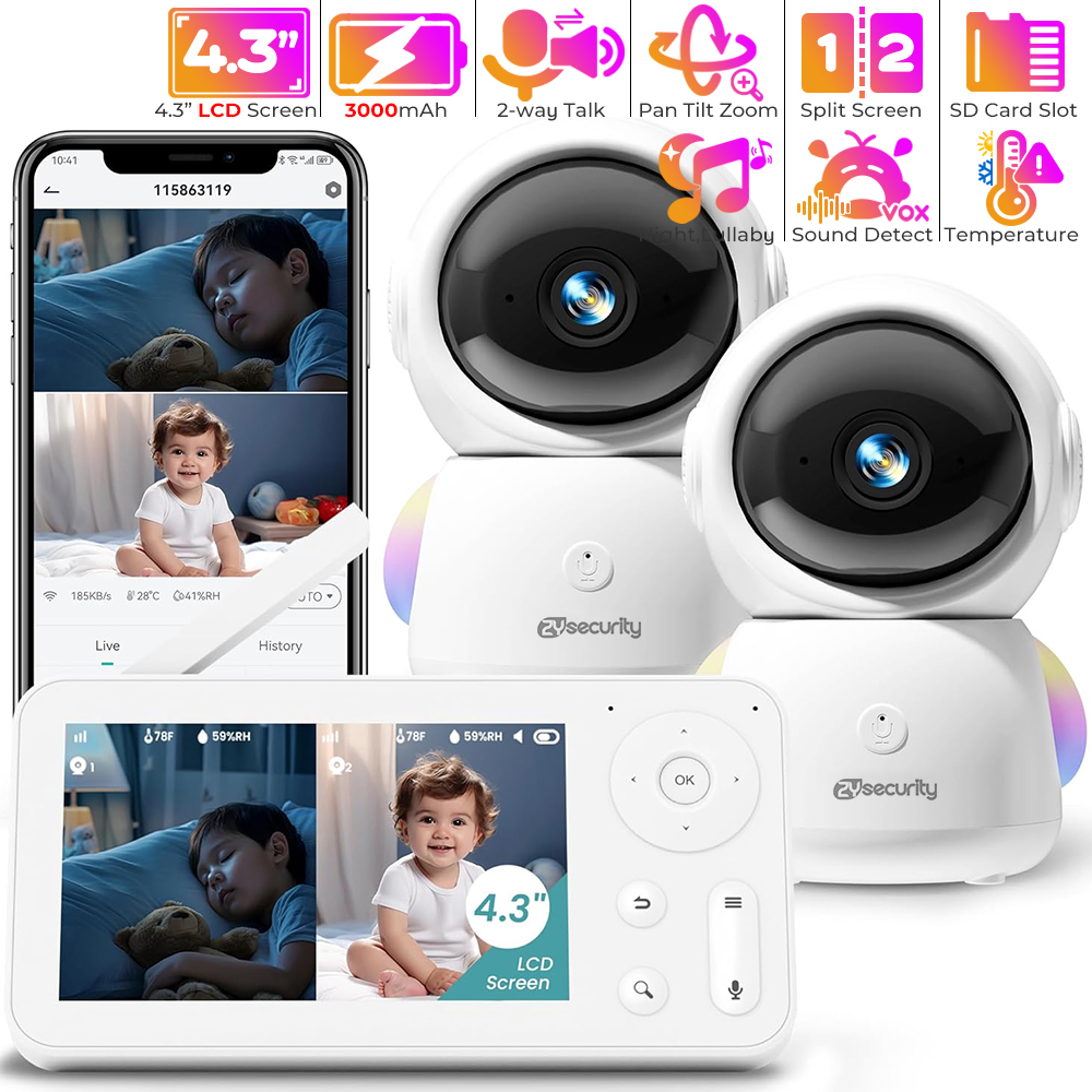 2K Baby Monitor with 2 Cameras - Baby Nursery Design recension och pris