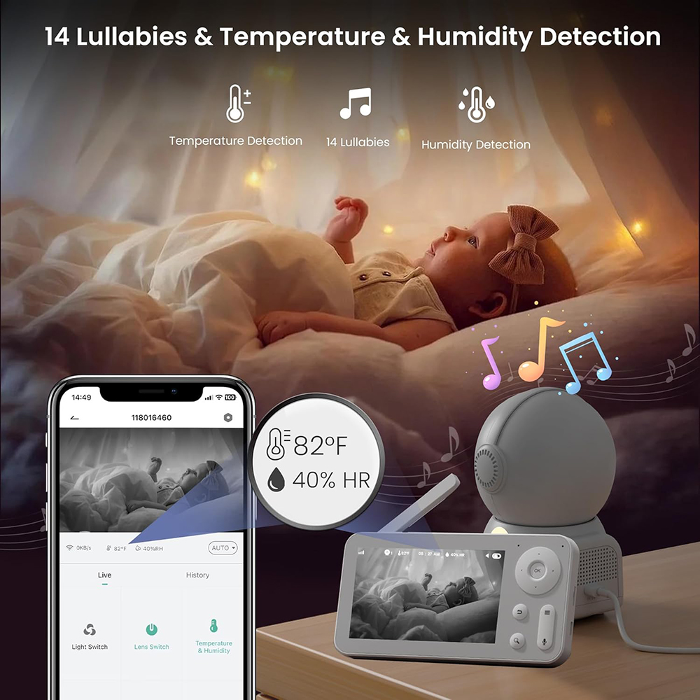 2K Baby Monitor with 2 Cameras - Baby Nursery Design recension och pris