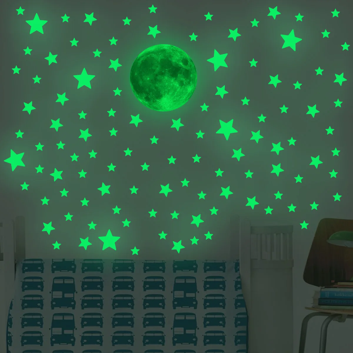 Luminous Moon Stars Wall Stick - Baby Nursery Decals recension och pris
