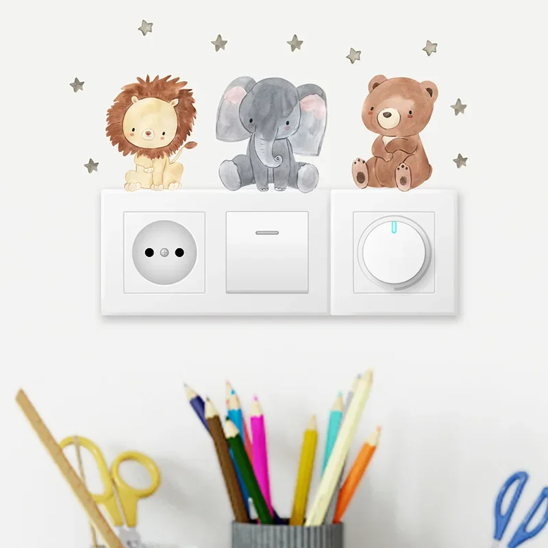 1/2/4/6set Cartoon Animals Wal - Baby Nursery Stickers recension och pris