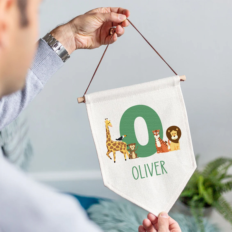 Personalised Name Jungle Anima - Baby Nursery Hanging Decor recension och pris