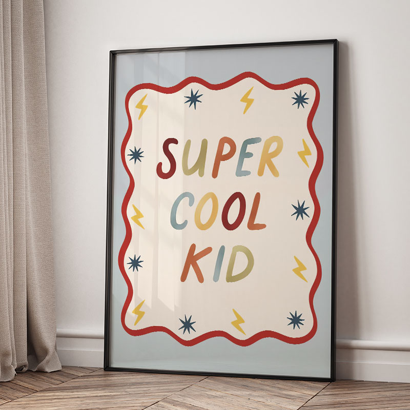 Funny Cartoon Super Cool Kid N - Baby Nursery Animal Pictures recension och pris