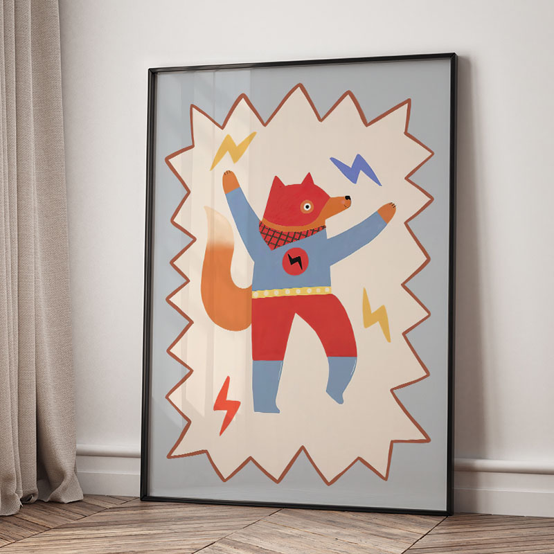 Funny Cartoon Super Cool Kid N - Baby Nursery Animal Pictures recension och pris